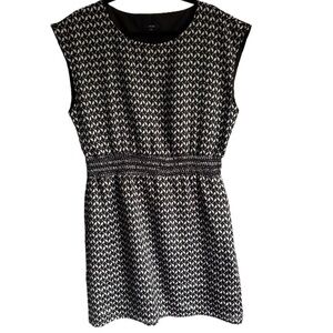 Jacob Black and White Geometric Bird Dress